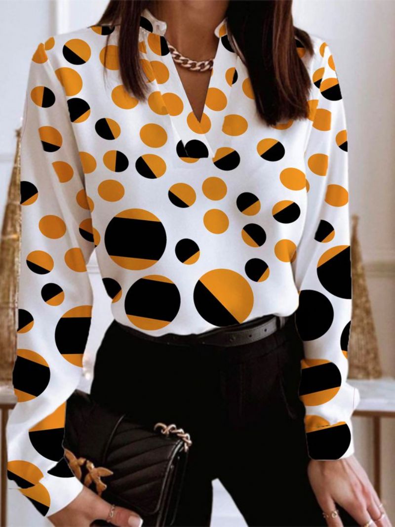 Daglig Langærmet Urban Polka Dots Regular Fit Top