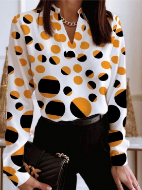 Daglig Langærmet Urban Polka Dots Regular Fit Top