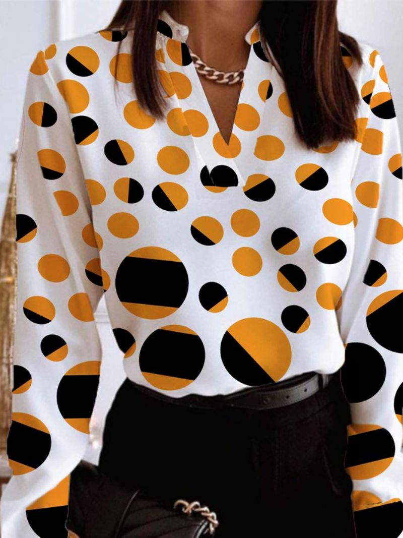 Daglig Langærmet Urban Polka Dots Regular Fit Top