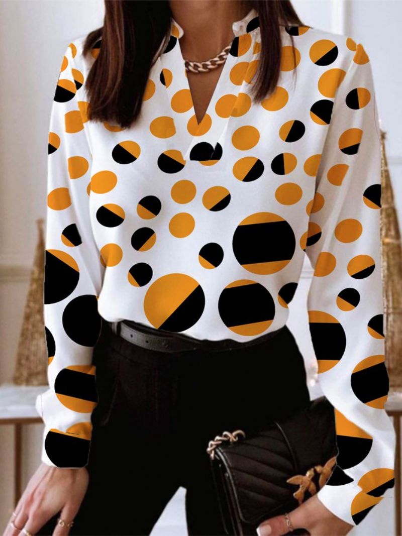 Daglig Langærmet Urban Polka Dots Regular Fit Top