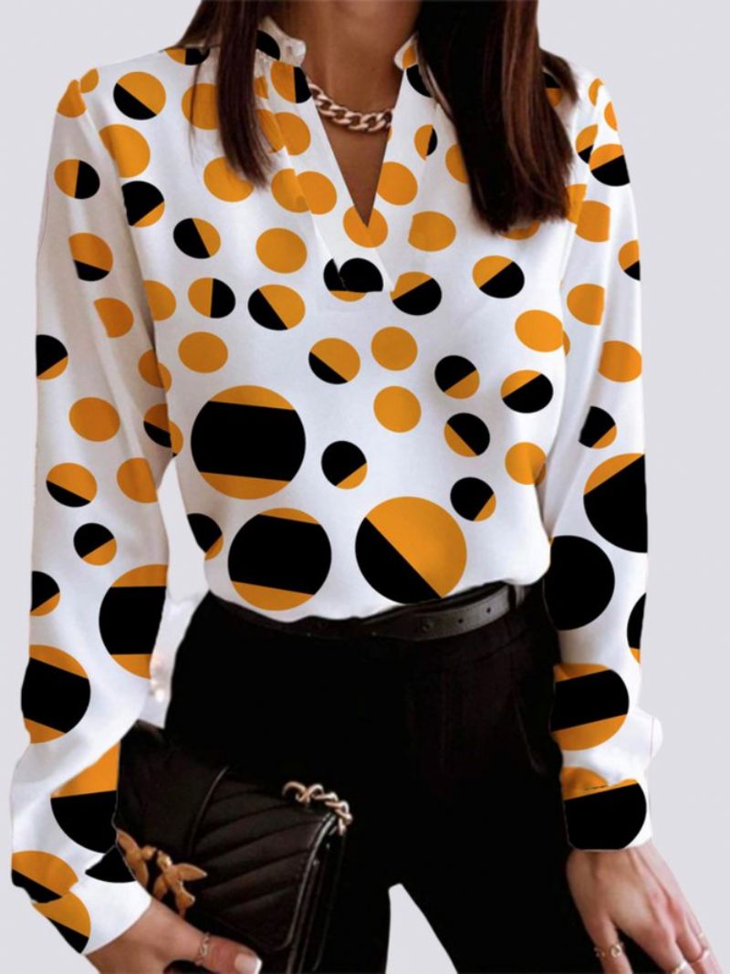 Daglig Langærmet Urban Polka Dots Regular Fit Top