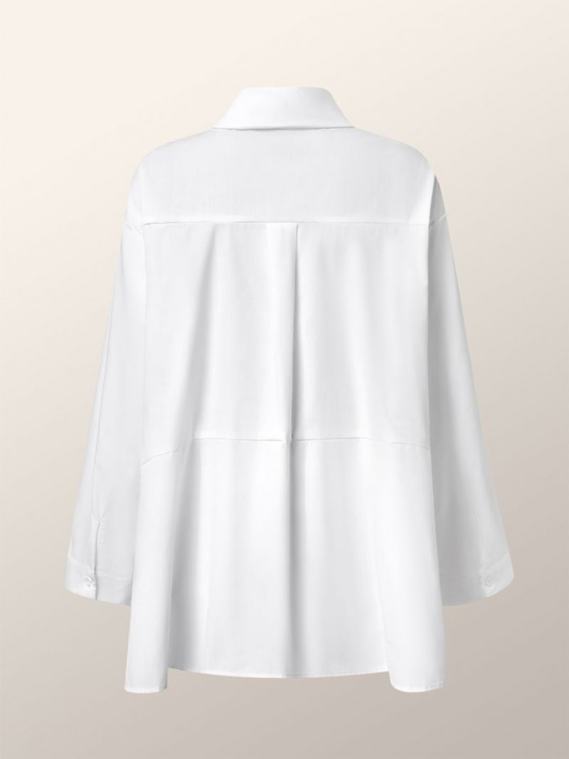 Daily Langærmet Urban Plain Shirt Collar Bluse