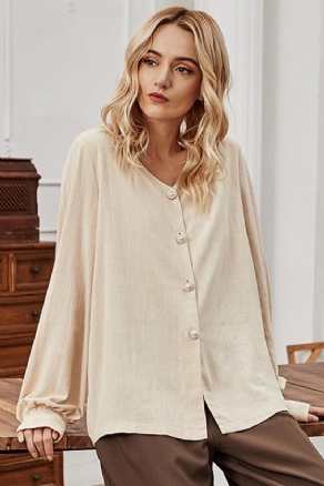 Langærmet Button Up Bluse