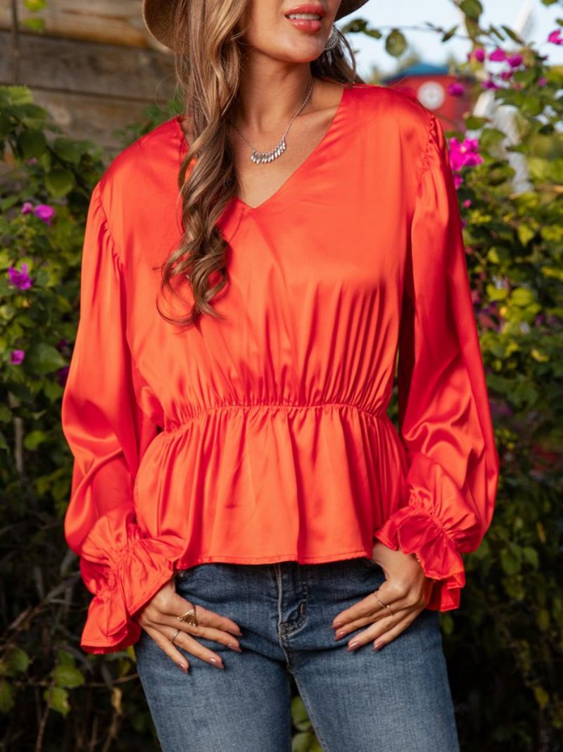 Orange Casual Vintage Top