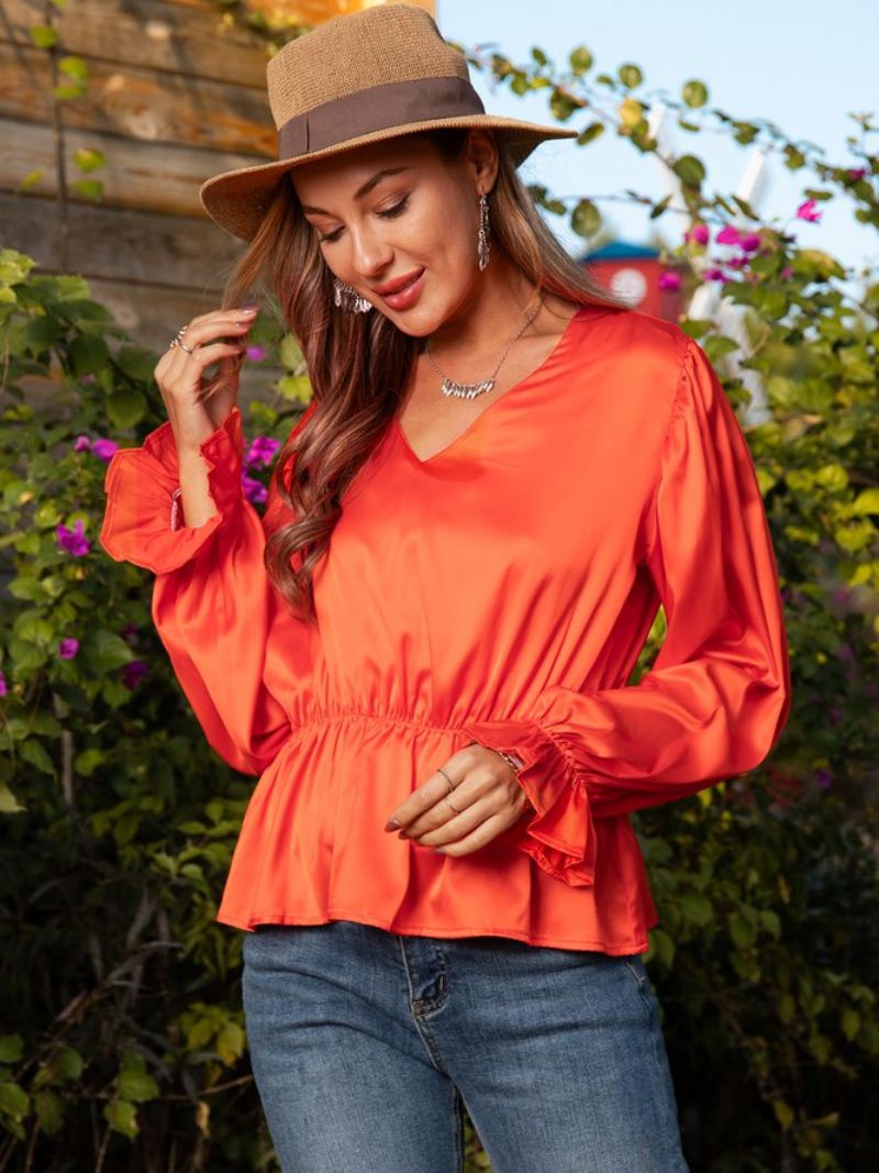 Orange Casual Vintage Top