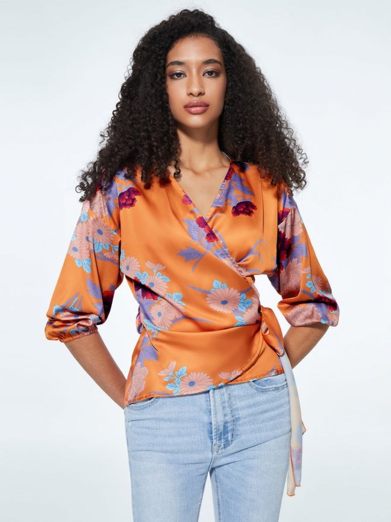 Regular Fit Floral Elegant Kortærmet Top