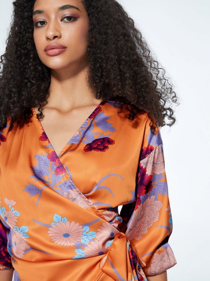 Regular Fit Floral Elegant Kortærmet Top