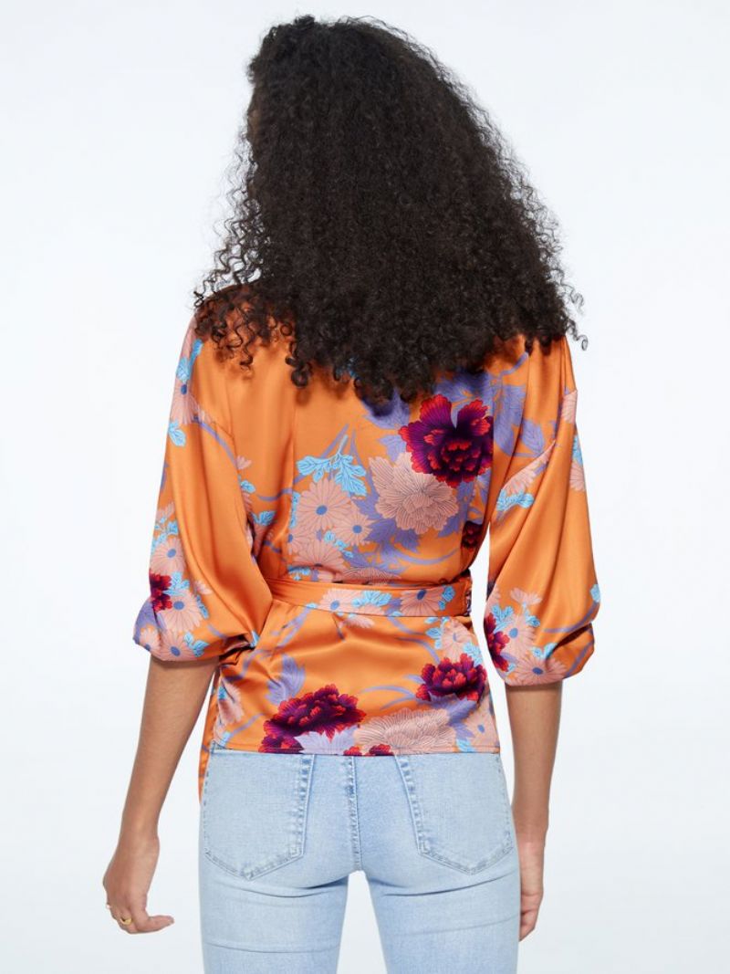 Regular Fit Floral Elegant Kortærmet Top