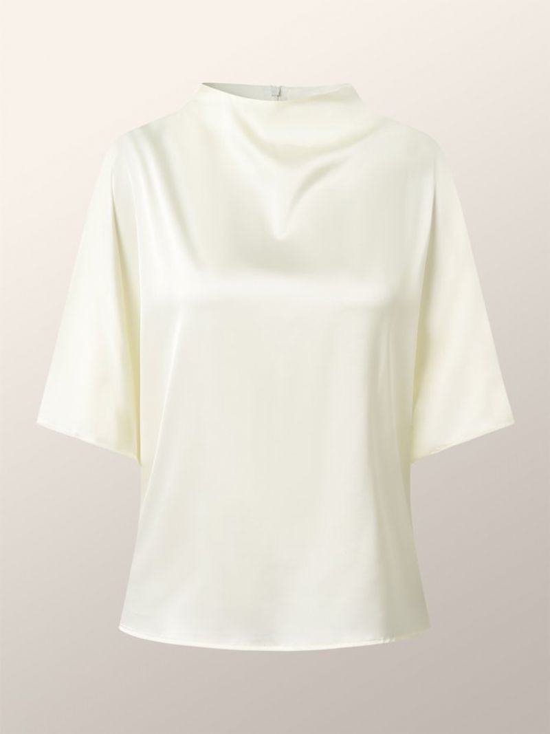 Work Solid Simple Crew Neck Halværmet Top