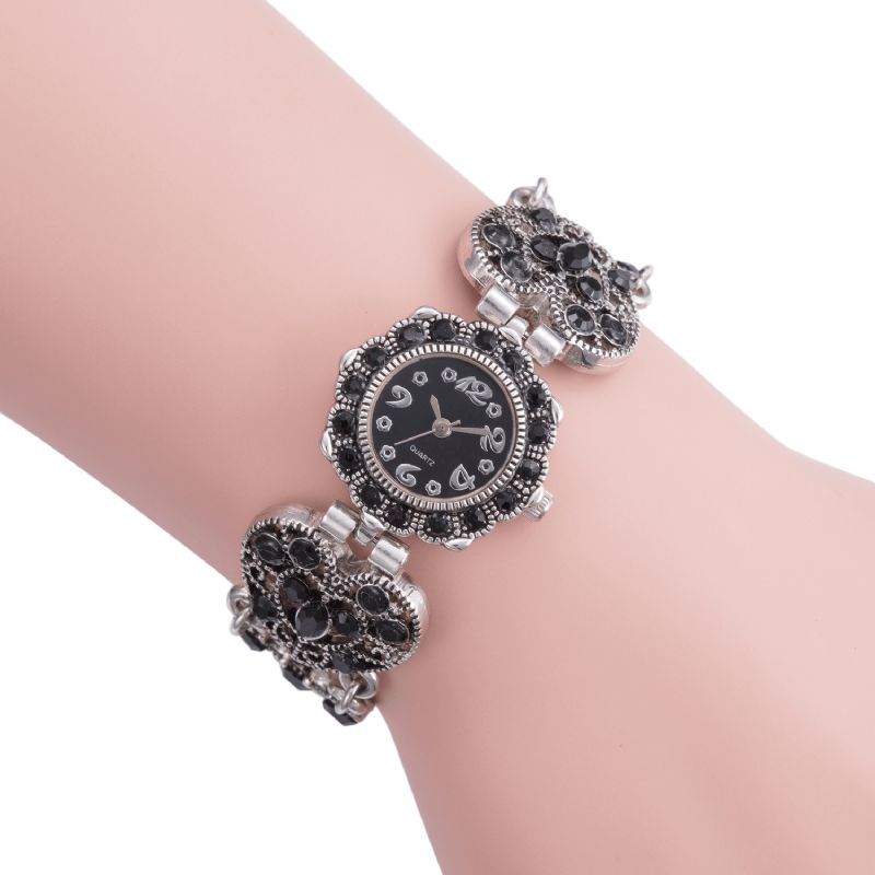 Asj Mode Elegant Blomsterformede Armbåndsur Til Kvinder Quartz ur Armbånd