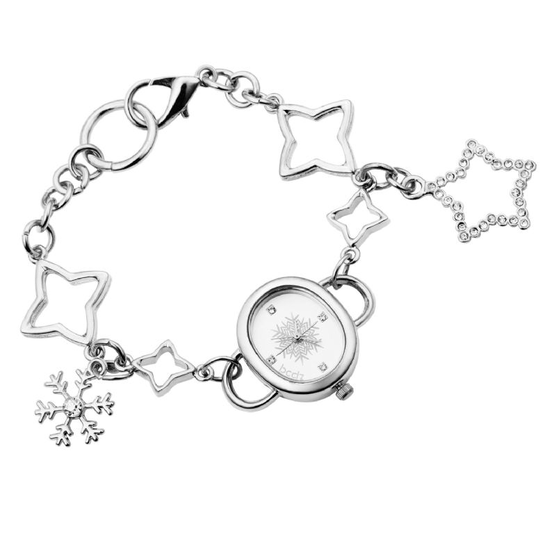 Asj Mode Elegant Oval Dial Star Armbånd Kvartarmbåndsur Armbåndsur