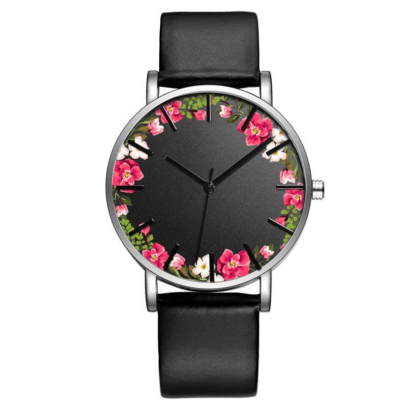 Baosaili B-9014 Unisex Armbåndsur Flower Picture Dial Display Quartz ur