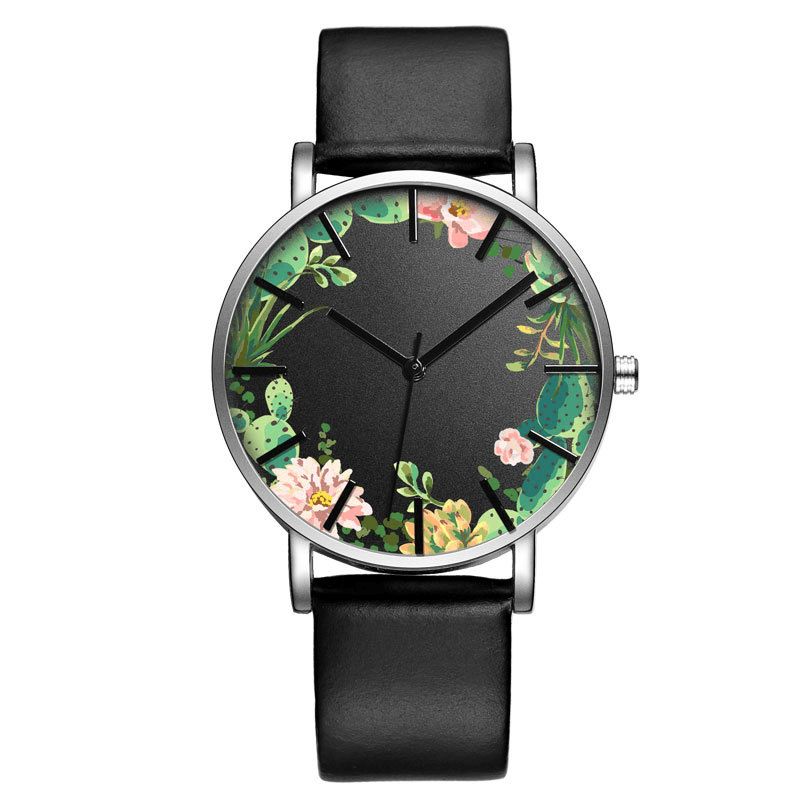 Baosaili B-9014 Unisex Armbåndsur Flower Picture Dial Display Quartz ur