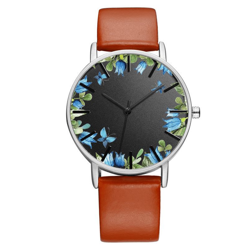 Baosaili B-9014 Unisex Armbåndsur Flower Picture Dial Display Quartz ur