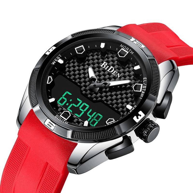 Biden 0139 Led Digital Watch Vandtæt Sport Style Silikone Watch Band Herre Armbåndsur