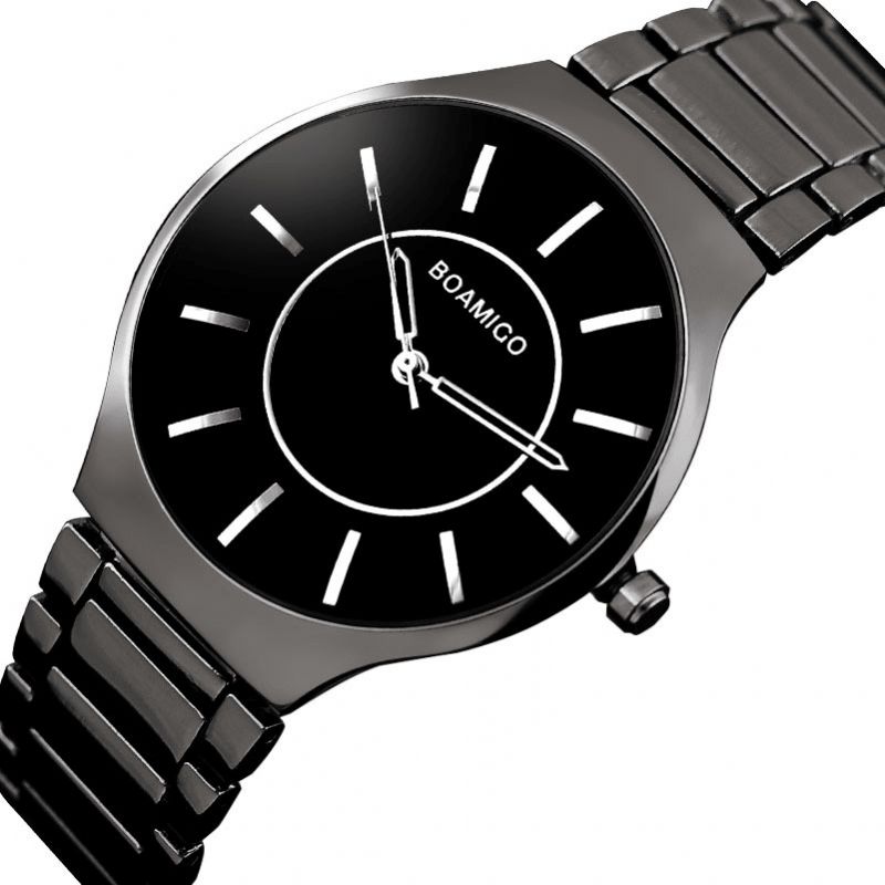 Boamigo L811 Mænd Fuld Metal Rem Simple Dial Casual Style Vandtæt Ur Quartz ur