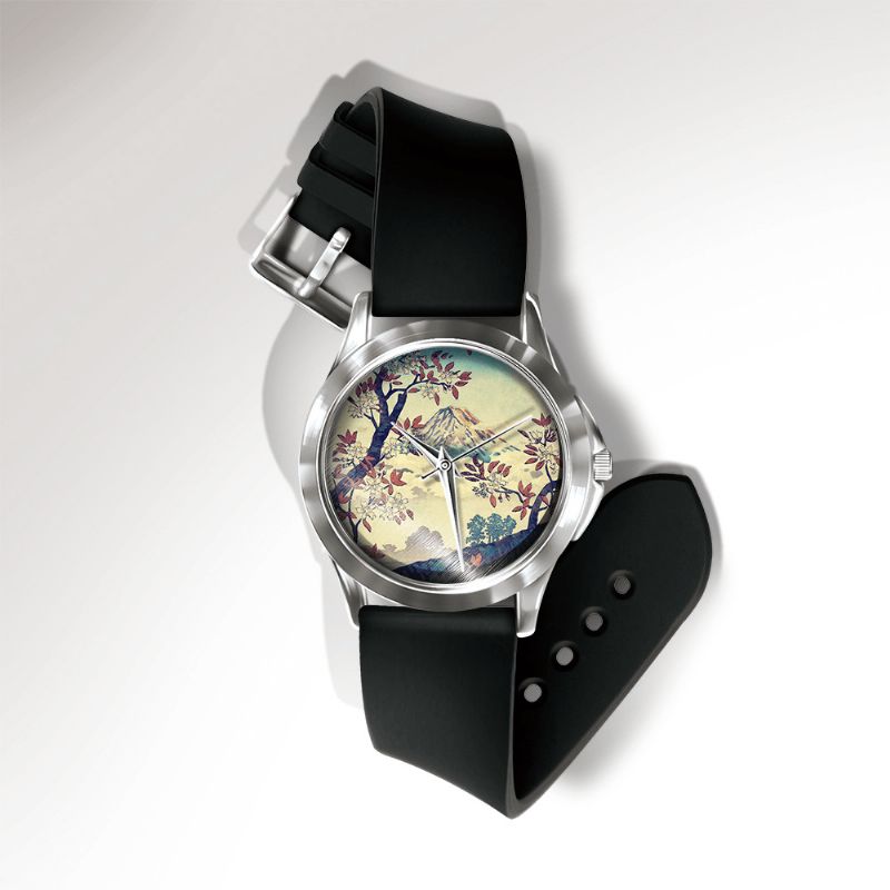 Casual Landskabstrykt Mænd Watch Skov Blade Blomster Mønster Kvinder Quartz ur