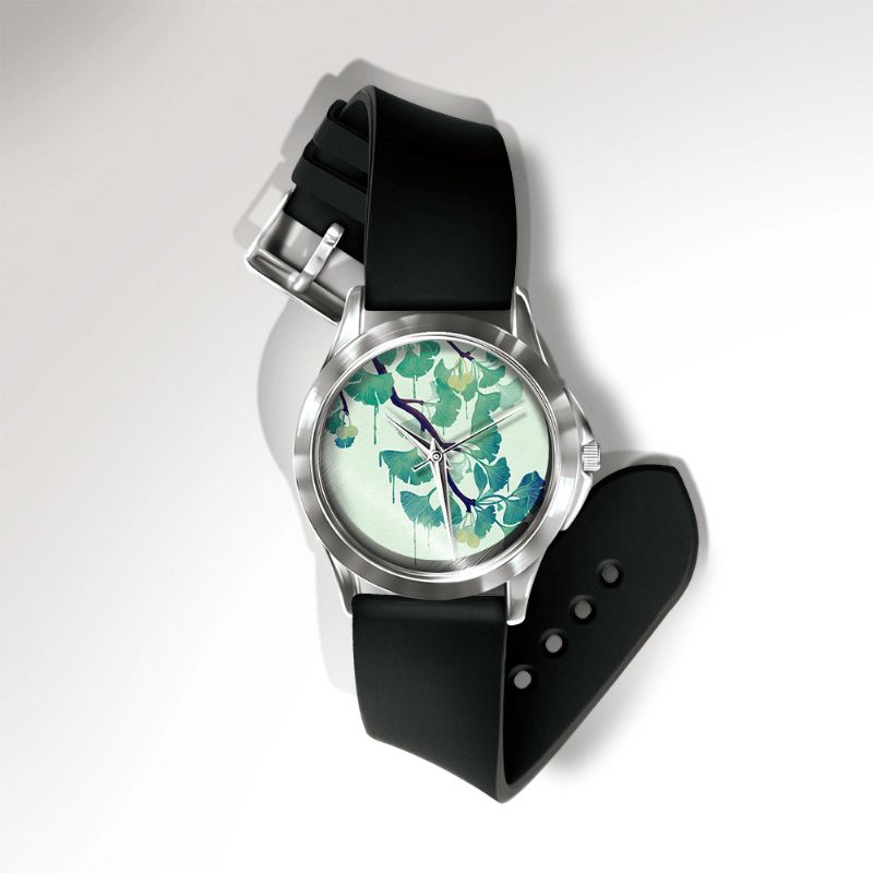 Casual Landskabstrykt Mænd Watch Skov Blade Blomster Mønster Kvinder Quartz ur