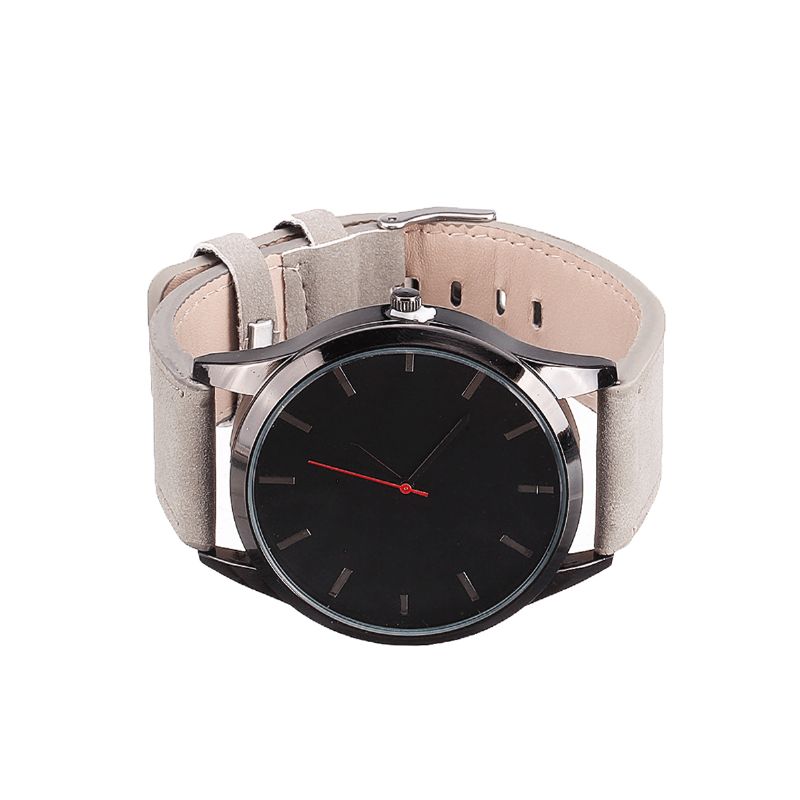 Casual Sport Big Dial Analog Mat Pu Læder Unisex Armbåndsure Quartz ur