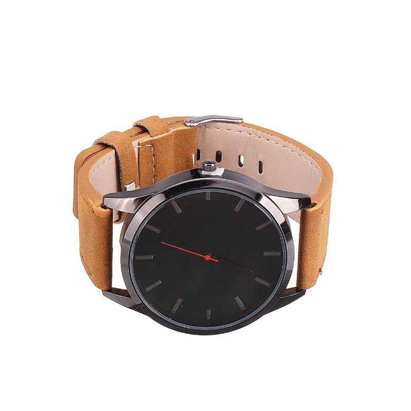 Casual Sport Big Dial Analog Mat Pu Læder Unisex Armbåndsure Quartz ur