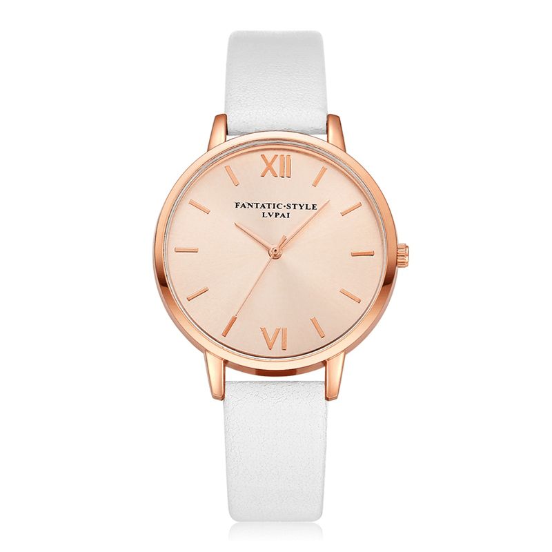 Casual Style Pu Læderrem Cloc Kladies Armbåndsur Quartz ur