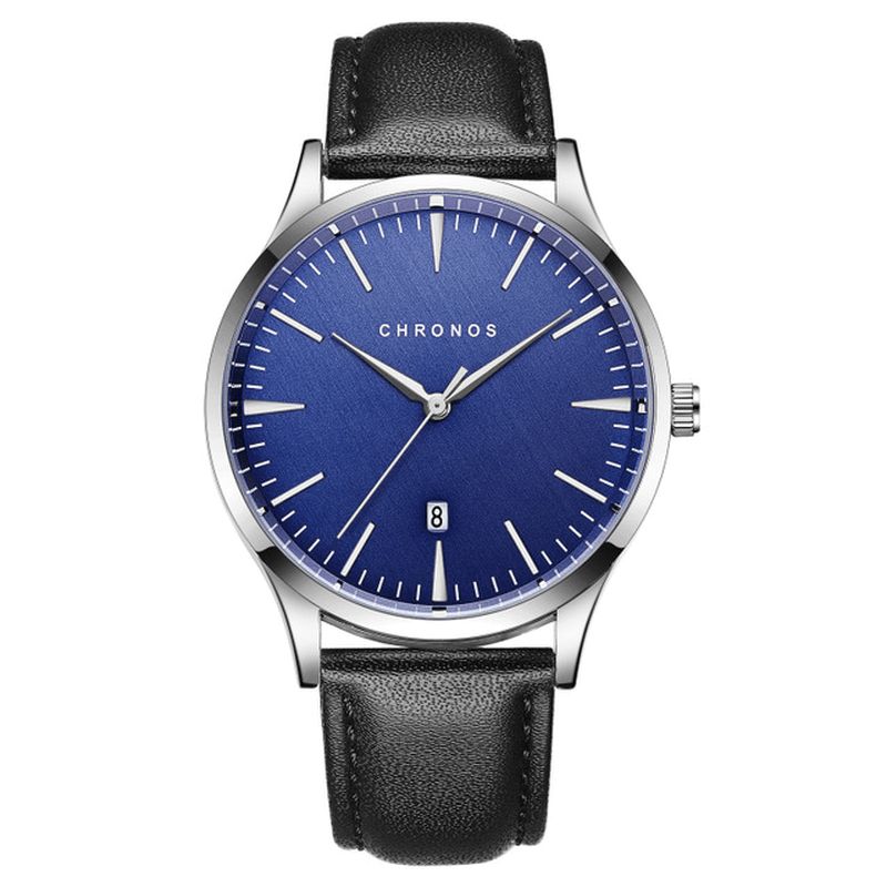 Chronos Ch27 Casual Style Vandtæt Herrearmbåndsur 40 Mm Hardlex Urskive Ultra Tyndt Kvartsur