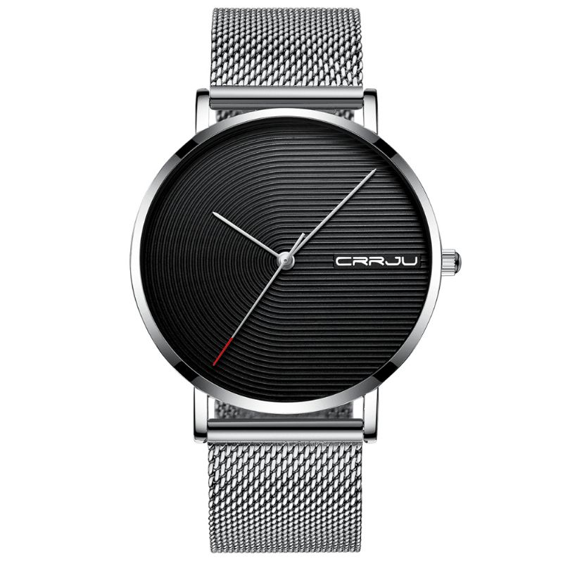 Crrju 2164 Fuld Stålrem Modelegering Case Simple Blue Dial Herreur Quartz ur