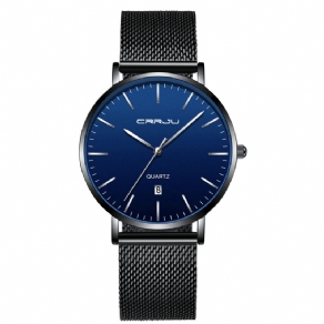 Crrju 2270 Mænd Simple Dial Business Style Mode Fuld Stålrem Quartz ur