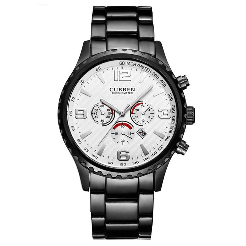 Curren 8056 Full Steel Business Style Mænd Armbåndsur Vandtæt Quartz Ure