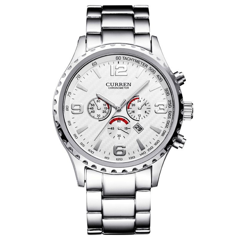 Curren 8056 Full Steel Business Style Mænd Armbåndsur Vandtæt Quartz Ure