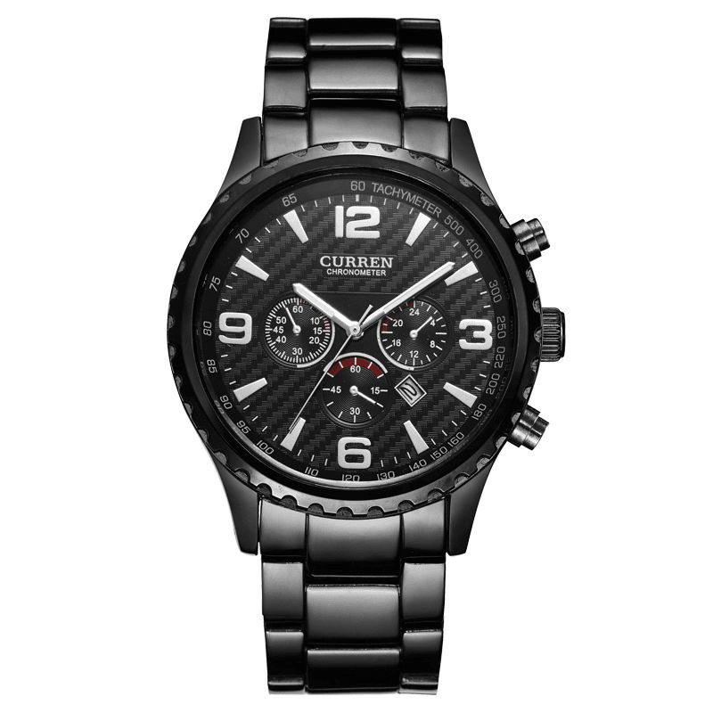 Curren 8056 Full Steel Business Style Mænd Armbåndsur Vandtæt Quartz Ure