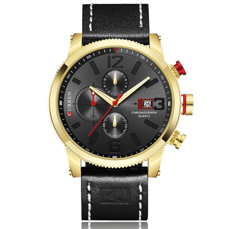 Curren 8281 Working Little Dials Chronograph Quartz ur Vandtæt Sport Herreur