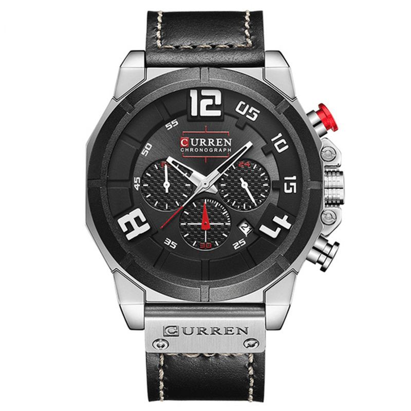 Curren 8287 Chronograph Quartz ur Display Dato Og Tid Herrearmbåndsur