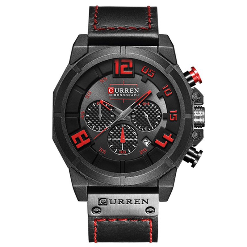 Curren 8287 Chronograph Quartz ur Display Dato Og Tid Herrearmbåndsur