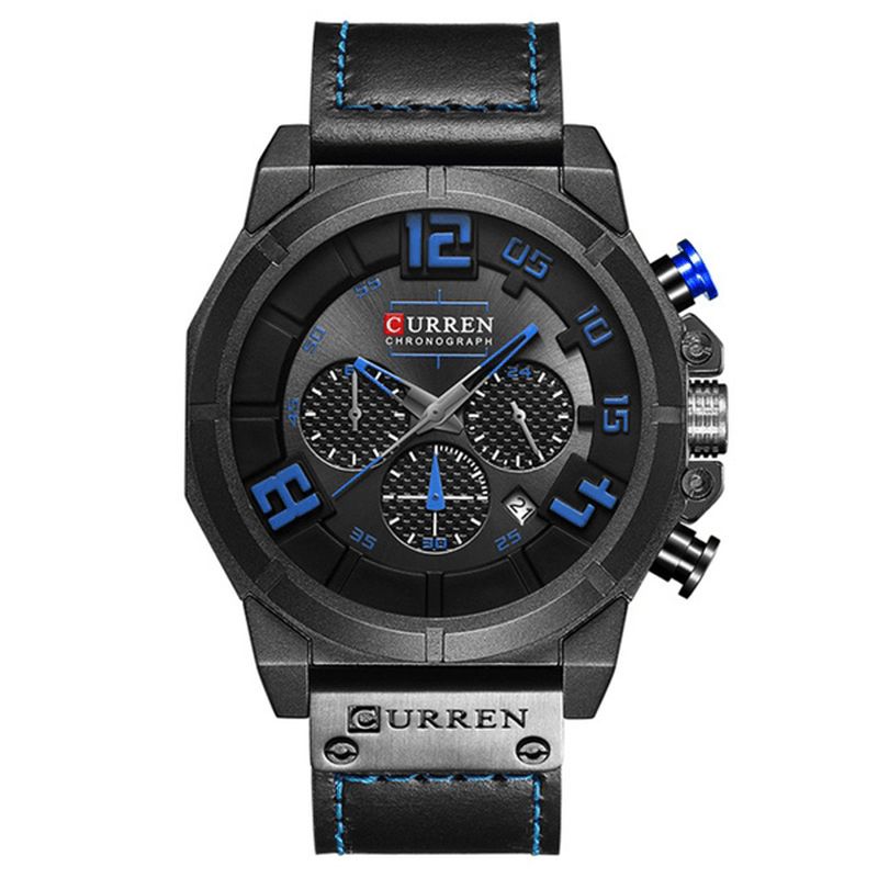 Curren 8287 Chronograph Quartz ur Display Dato Og Tid Herrearmbåndsur