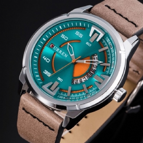 Curren 8298 Moderigtigt Dato Display Quartz ur Læderrem Sport Herreure