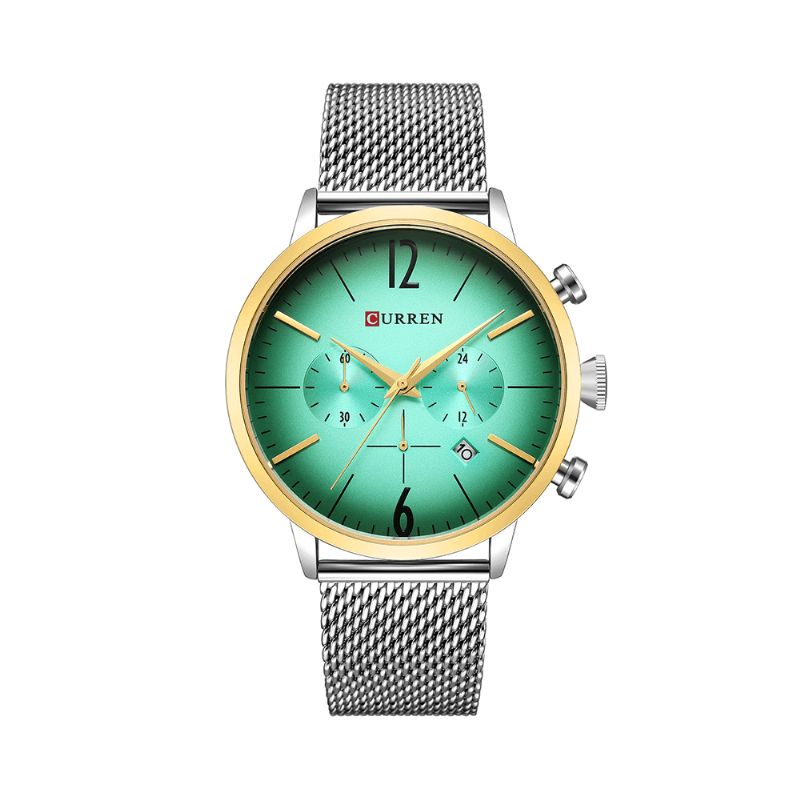 Curren 8313 Herreur Rustfrit Stål Casual Date Vandtæt Quartz ur