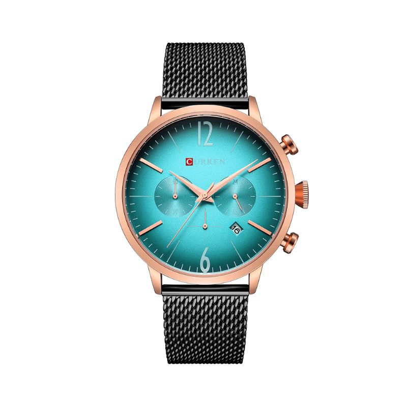 Curren 8313 Herreur Rustfrit Stål Casual Date Vandtæt Quartz ur