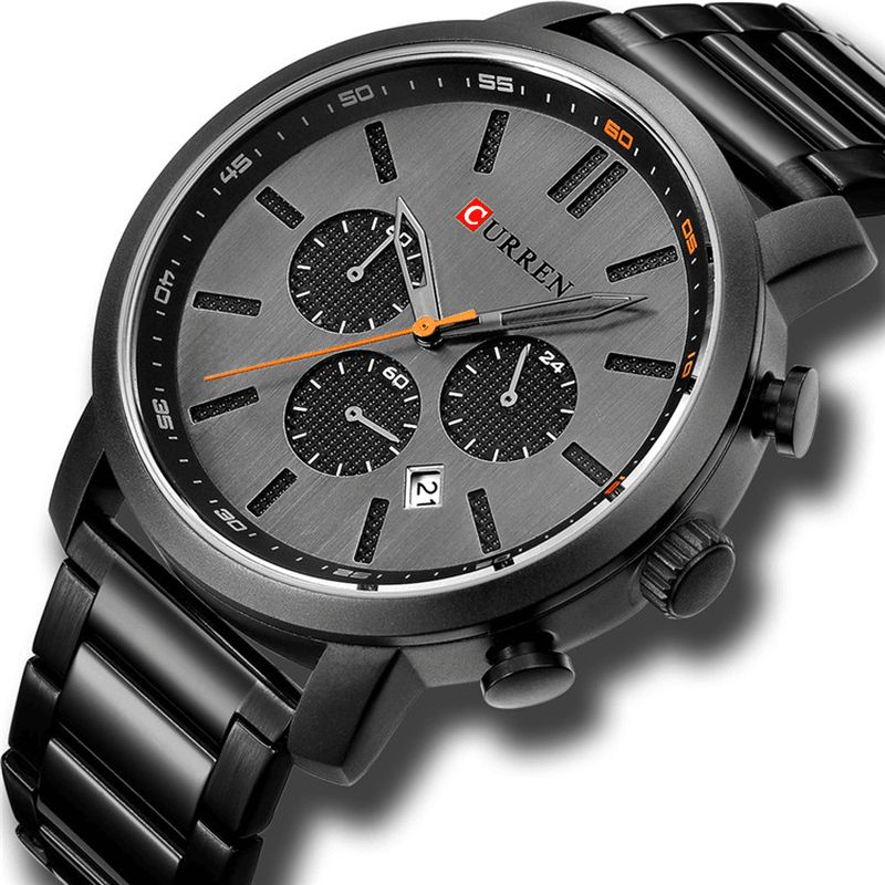 Curren 8315 Chronograph Vandtæt Quartz ur Business Style Armbåndsur Til Mænd