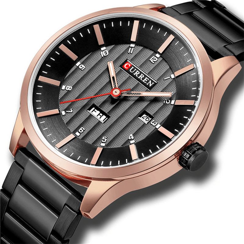 Curren 8316 Vandtæt Business Style Mænd Armbåndsur Kalender Quartz Ure