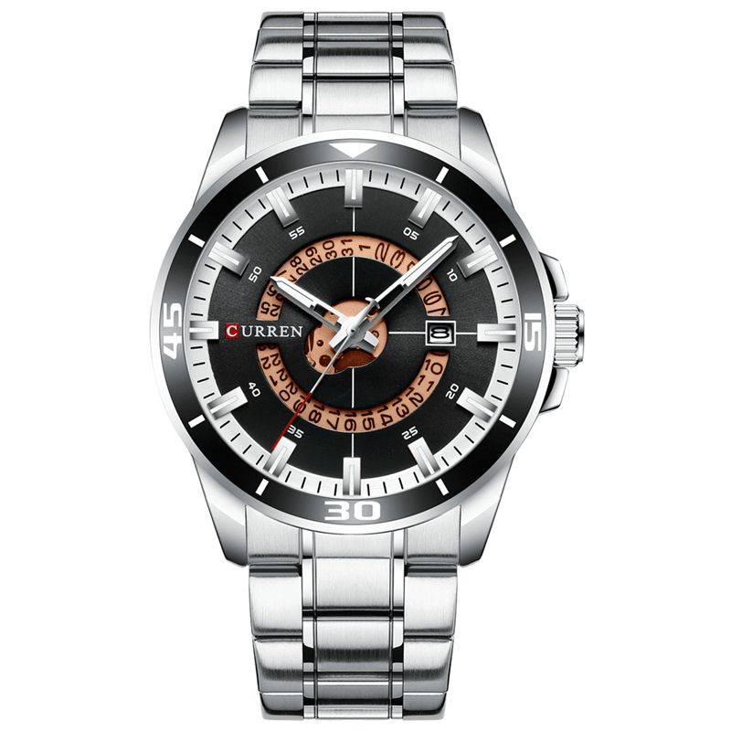 Curren 8359 Calendar Full Steel Business Style Mænd Vandtæt Quartz ur