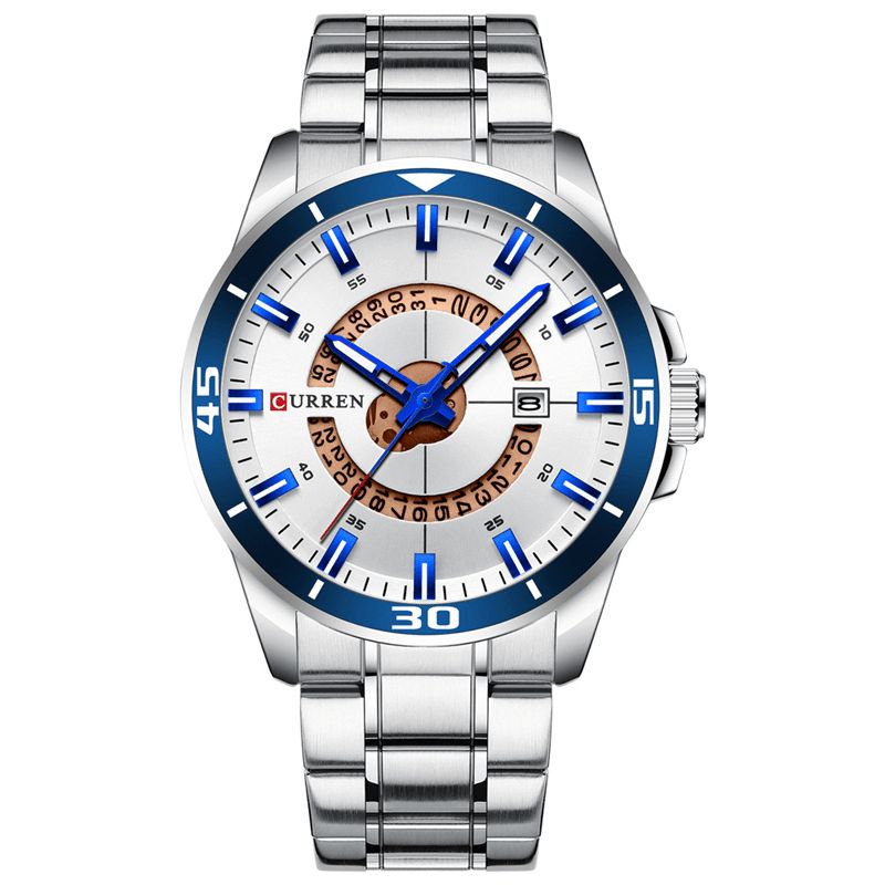 Curren 8359 Calendar Full Steel Business Style Mænd Vandtæt Quartz ur