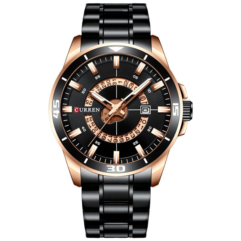 Curren 8359 Calendar Full Steel Business Style Mænd Vandtæt Quartz ur