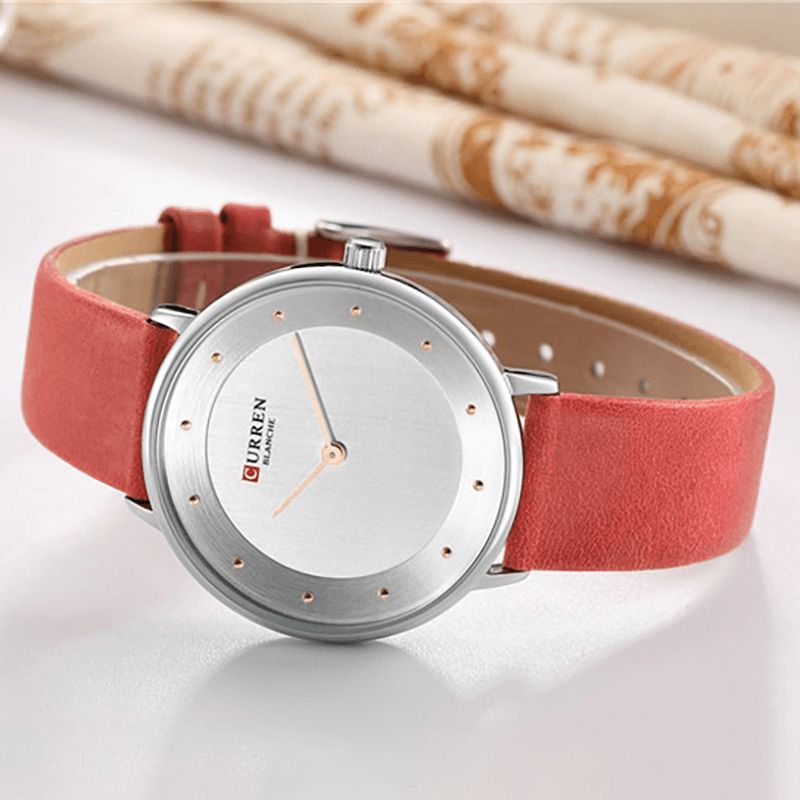 Curren 9033 Mode Casual Time Display Pu Læderrem Kvinder Quartz ur