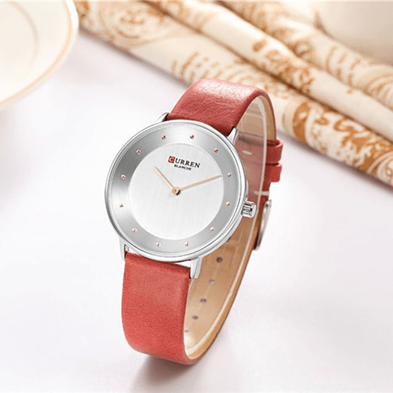 Curren 9033 Mode Casual Time Display Pu Læderrem Kvinder Quartz ur