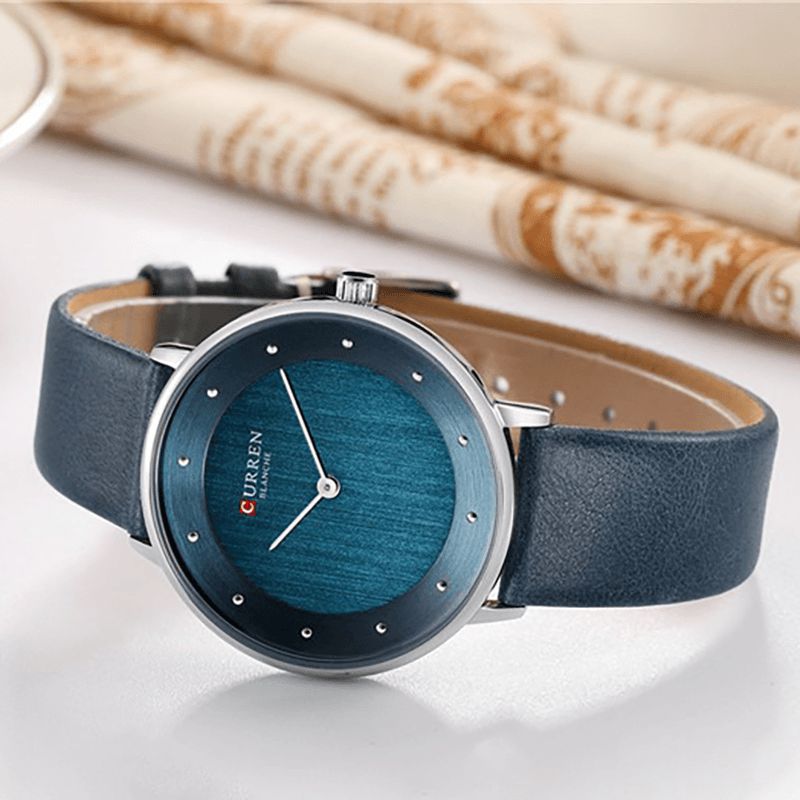 Curren 9033 Mode Casual Time Display Pu Læderrem Kvinder Quartz ur