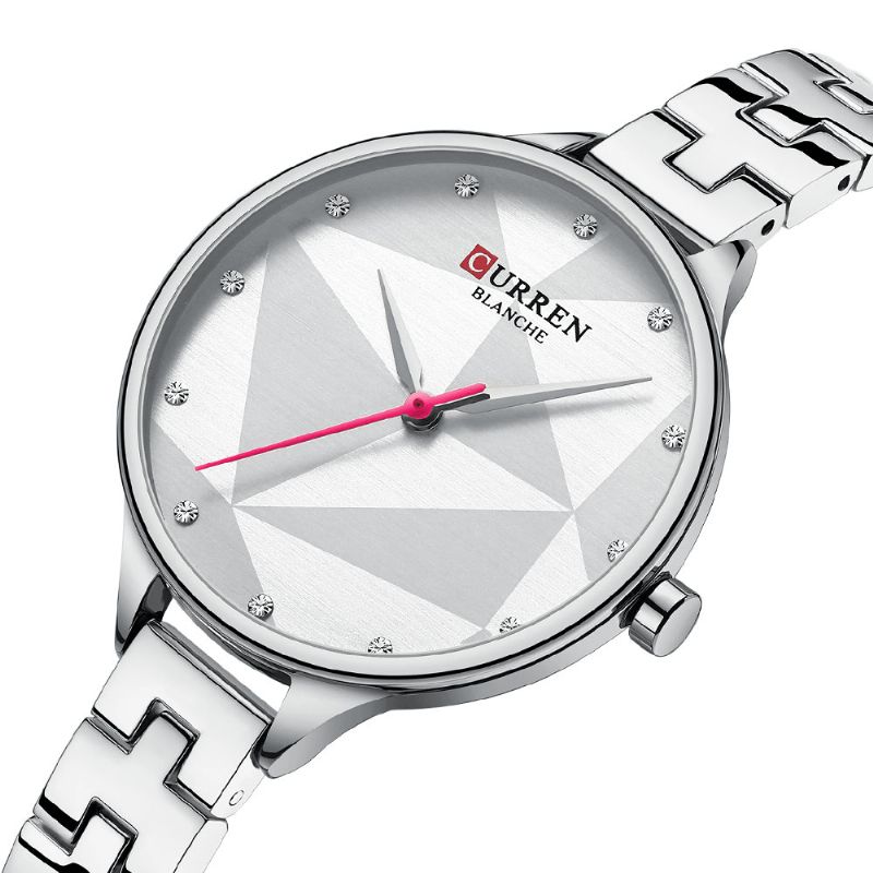 Curren 9047 Elegant Design Damearmbåndsur Crystal Fuldt Steel Quartz ur