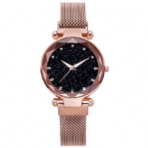 Deffrun Milan Strap Mode Starry Sky Magnetic Dame Watch Starry Sky Watch Kvinde Quartz ur