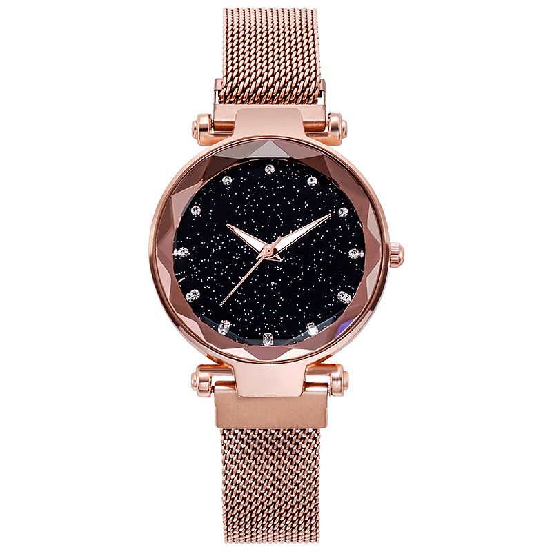 Deffrun Milan Strap Mode Starry Sky Magnetic Dame Watch Starry Sky Watch Kvinde Quartz ur