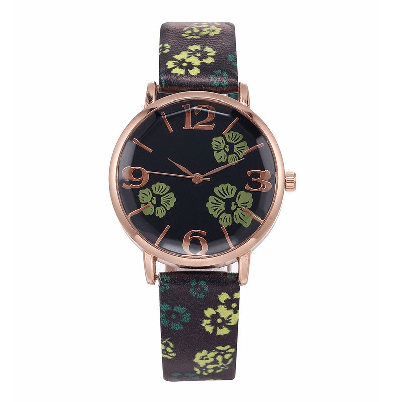 Deffrun Retro Stil Blomstertrykt Kvinder Armbåndsur Kinesisk Stil Kvartsure